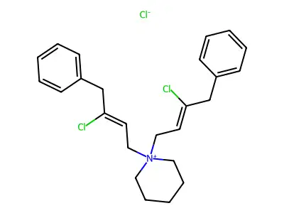 1,1-Bis(3-chloro-4-phenylbut-2-enyl)piperidin-1-ium chloride structure