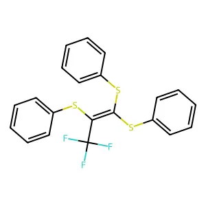 1-Propene, 3,3,3-Trifluoro-1,1,2-tris(phenylthio)- structure