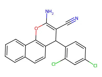 2-amino-4-(2,4-dichlorophenyl)-4H-benzo[h]chromene-3-carbonitrile structure