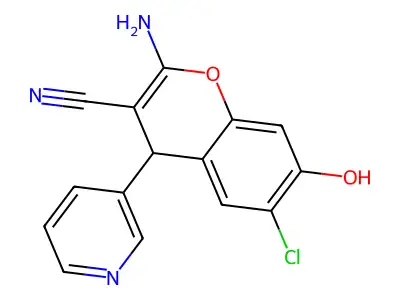 2-Amino-6-chloro-7-hydroxy-4-(3-pyridinyl)-4H-1-benzopyran-3-carbonitrile structure