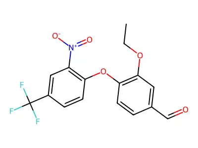 3-Ethoxy-4-[2-nitro-4-(trifluoromethyl)phenoxy]benzaldehyde structure
