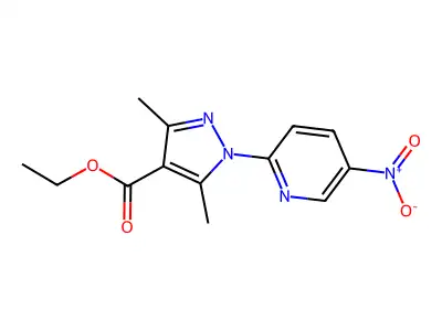 ethyl 3,5-dimethyl-1-(5-nitro-2-pyridinyl)-1H-pyrazole-4-carboxylate structure