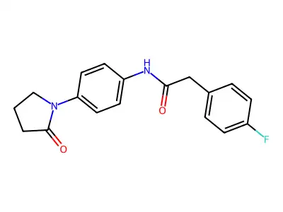 2-(4-fluorophenyl)-N-[4-(2-oxopyrrolidin-1-yl)phenyl]acetamide structure