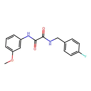 N-[(4-fluorophenyl)methyl]-N'-(3-methoxyphenyl)oxamide structure
