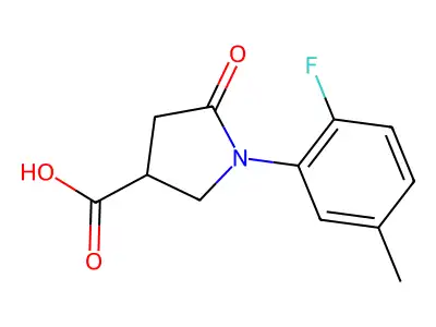 1-(2-Fluoro-5-methylphenyl)-5-oxopyrrolidine-3-carboxylic acid structure