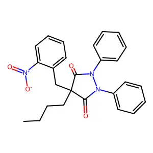 4-Butyl-4-(2-nitrobenzyl)-1,2-diphenylpyrazolidine-3,5-dione structure