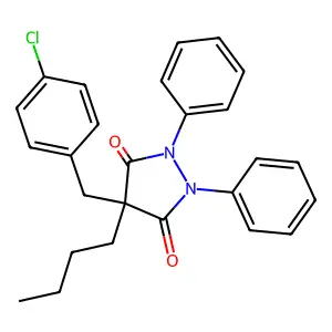 4-Butyl-4-(4-chlorobenzyl)-1,2-diphenylpyrazolidine-3,5-dione structure