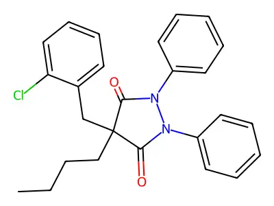 4-Butyl-4-(2-chlorobenzyl)-1,2-diphenylpyrazolidine-3,5-dione structure