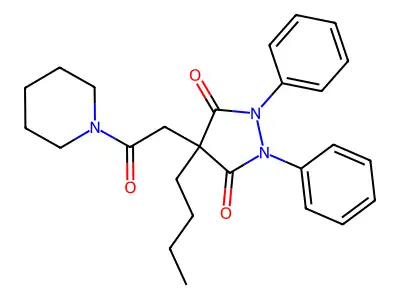 4-Butyl-4-(2-oxo-2-piperidin-1-ylethyl)-1,2-diphenylpyrazolidine-3,5-dione structure