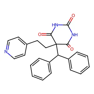 5-Benzhydryl-5-(2-pyridin-4-ylethyl)-1,3-diazinane-2,4,6-trione structure
