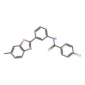4-chloro-N-[3-(6-methyl-1,3-benzoxazol-2-yl)phenyl]benzamide structure