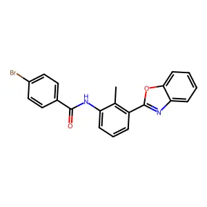 N-[3-(1,3-benzoxazol-2-yl)-2-methylphenyl]-4-bromobenzamide structure