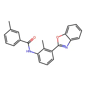 N-[3-(1,3-benzoxazol-2-yl)-2-methylphenyl]-3-methylbenzamide structure