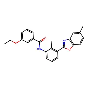 3-ethoxy-N-[2-methyl-3-(5-methyl-1,3-benzoxazol-2-yl)phenyl]benzamide structure