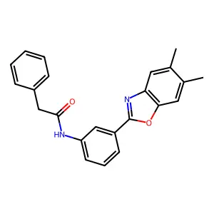 N-[3-(5,6-Dimethyl-1,3-benzoxazol-2-yl)phenyl]-2-phenylacetamide structure