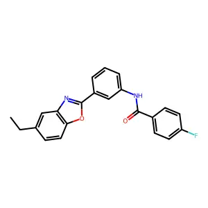 N-[3-(5-ethyl-1,3-benzoxazol-2-yl)phenyl]-4-fluorobenzamide structure