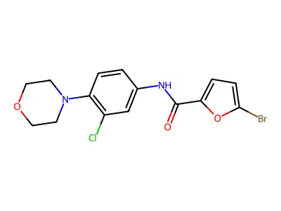 5-bromo-N-(3-chloro-4-morpholin-4-ylphenyl)furan-2-carboxamide structure