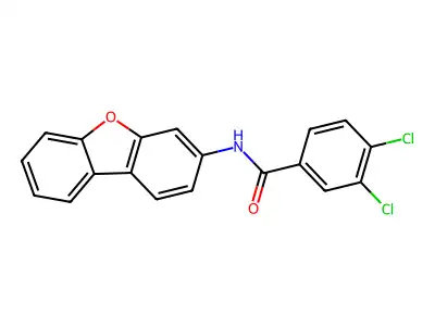 3,4-dichloro-N-dibenzofuran-3-ylbenzamide structure