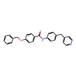4-phenylmethoxy-N-[4-(pyridin-4-ylmethyl)phenyl]benzamide structure