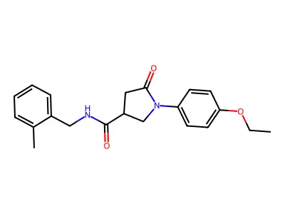 1-(4-ethoxyphenyl)-N-[(2-methylphenyl)methyl]-5-oxopyrrolidine-3-carboxamide structure