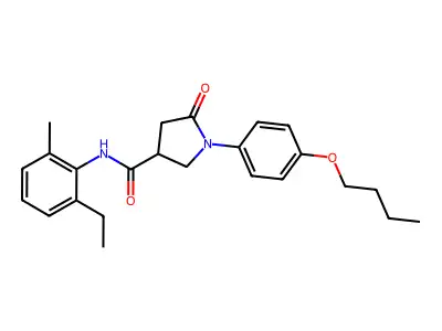 1-(4-butoxyphenyl)-N-(2-ethyl-6-methylphenyl)-5-oxopyrrolidine-3-carboxamide structure