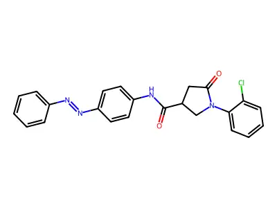 1-(2-chlorophenyl)-5-oxo-N-{4-[(E)-phenyldiazenyl]phenyl}pyrrolidine-3-carboxamide structure