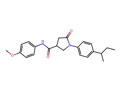 1-(4-butan-2-ylphenyl)-N-(4-methoxyphenyl)-5-oxopyrrolidine-3-carboxamide structure