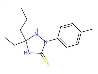 5-Ethyl-2-(4-methylphenyl)-5-propyl-1,2,4-triazolidine-3-thione structure