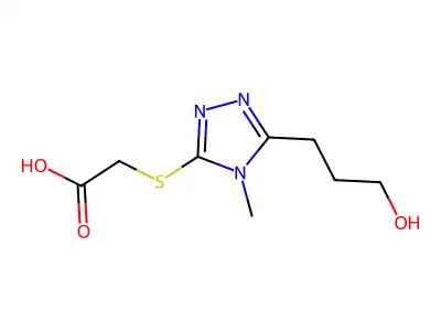 2-[[5-(3-Hydroxypropyl)-4-methyl-4H-1,2,4-triazol-3-yl]thio]acetic acid structure
