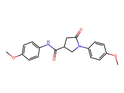 N,1-bis(4-methoxyphenyl)-5-oxopyrrolidine-3-carboxamide structure