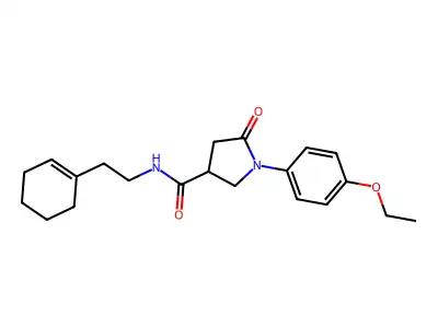 N-[2-(cyclohexen-1-yl)ethyl]-1-(4-ethoxyphenyl)-5-oxopyrrolidine-3-carboxamide structure