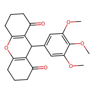 9-(3,4,5-trimethoxyphenyl)-3,4,5,6,7,9-hexahydro-1H-xanthene-1,8(2H)-dione structure