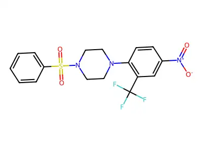 1-(Benzenesulfonyl)-4-[4-nitro-2-(trifluoromethyl)phenyl]piperazine structure