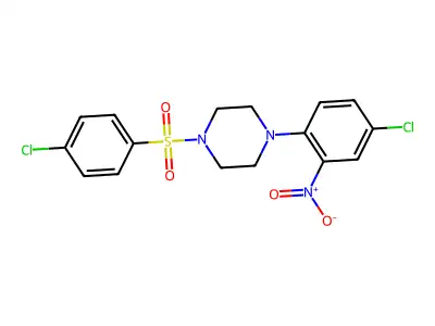 1-(4-Chloro-2-nitrophenyl)-4-(4-chlorophenyl)sulfonylpiperazine structure