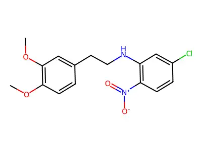 5-chloro-N-[2-(3,4-dimethoxyphenyl)ethyl]-2-nitroaniline structure