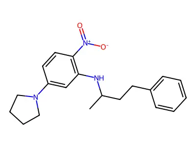 2-nitro-N-(4-phenylbutan-2-yl)-5-pyrrolidin-1-ylaniline structure