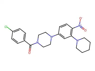 (4-Chlorophenyl)-[4-(4-nitro-3-piperidin-1-ylphenyl)piperazin-1-yl]methanone structure