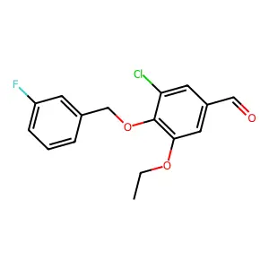 3-Chloro-5-ethoxy-4-[(3-fluorophenyl)methoxy]benzaldehyde structure