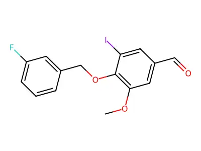 4-[(3-Fluorophenyl)methoxy]-3-iodo-5-methoxybenzaldehyde structure