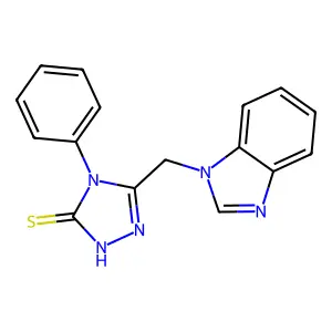 3-(benzimidazol-1-ylmethyl)-4-phenyl-1H-1,2,4-triazole-5-thione structure