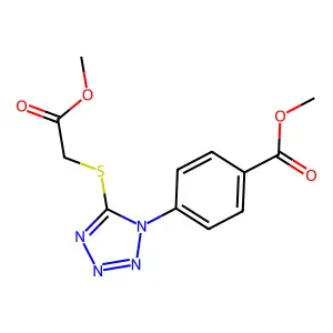 Methyl 4-[5-(2-methoxy-2-oxoethyl)sulfanyltetrazol-1-yl]benzoate structure