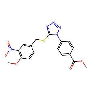Methyl 4-[5-[(4-methoxy-3-nitrophenyl)methylsulfanyl]tetrazol-1-yl]benzoate structure