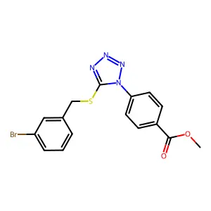 Methyl 4-[5-[(3-bromophenyl)methylsulfanyl]tetrazol-1-yl]benzoate structure