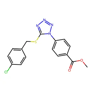 Methyl 4-[5-[(4-chlorophenyl)methylsulfanyl]tetrazol-1-yl]benzoate structure