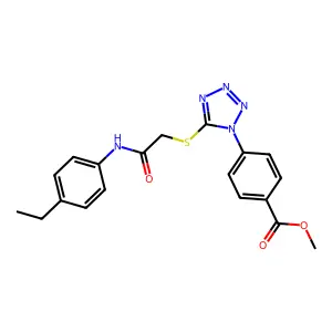 Methyl 4-[5-[2-(4-ethylanilino)-2-oxoethyl]sulfanyltetrazol-1-yl]benzoate structure