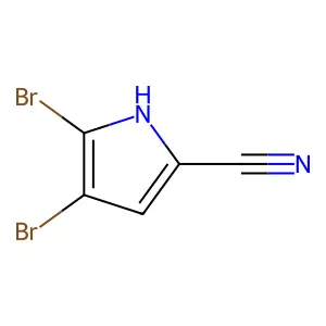 4,5-dibromo-1H-pyrrole-2-carbonitrile structure