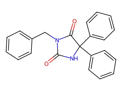 3-Benzyl-5,5-diphenylimidazolidine-2,4-dione structure