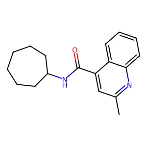 N-cycloheptyl-2-methylquinoline-4-carboxamide structure