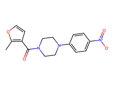 (2-Methylfuran-3-yl)-[4-(4-nitrophenyl)piperazin-1-yl]methanone structure