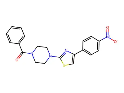 [4-[4-(4-Nitrophenyl)-1,3-thiazol-2-yl]piperazin-1-yl]-phenylmethanone structure